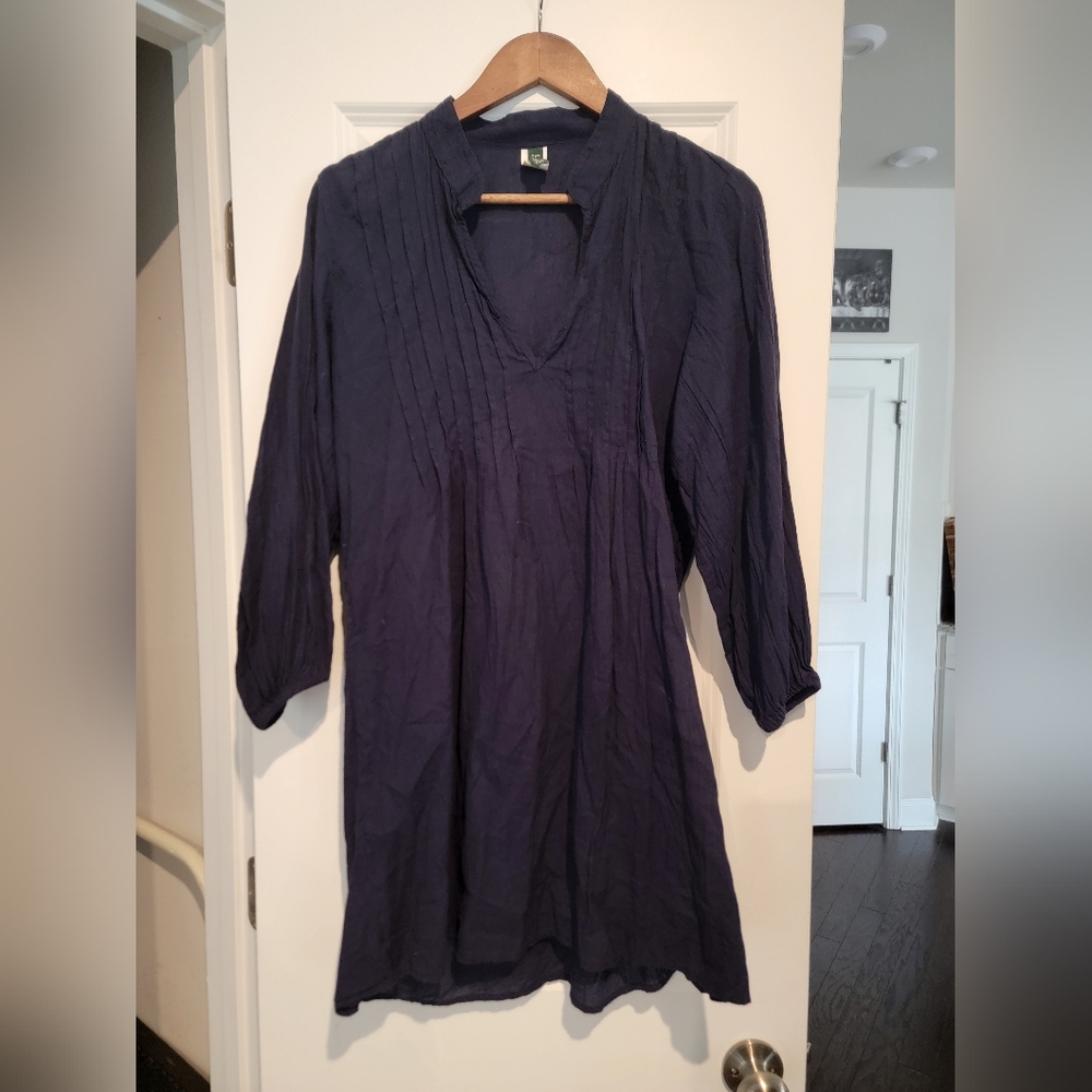 Navy Ralph Lauren Light Weight Long Sleeve V Neck Dress